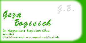 geza bogisich business card